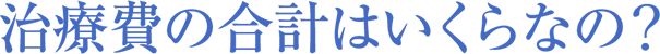 治療費の合計はいくらなの？